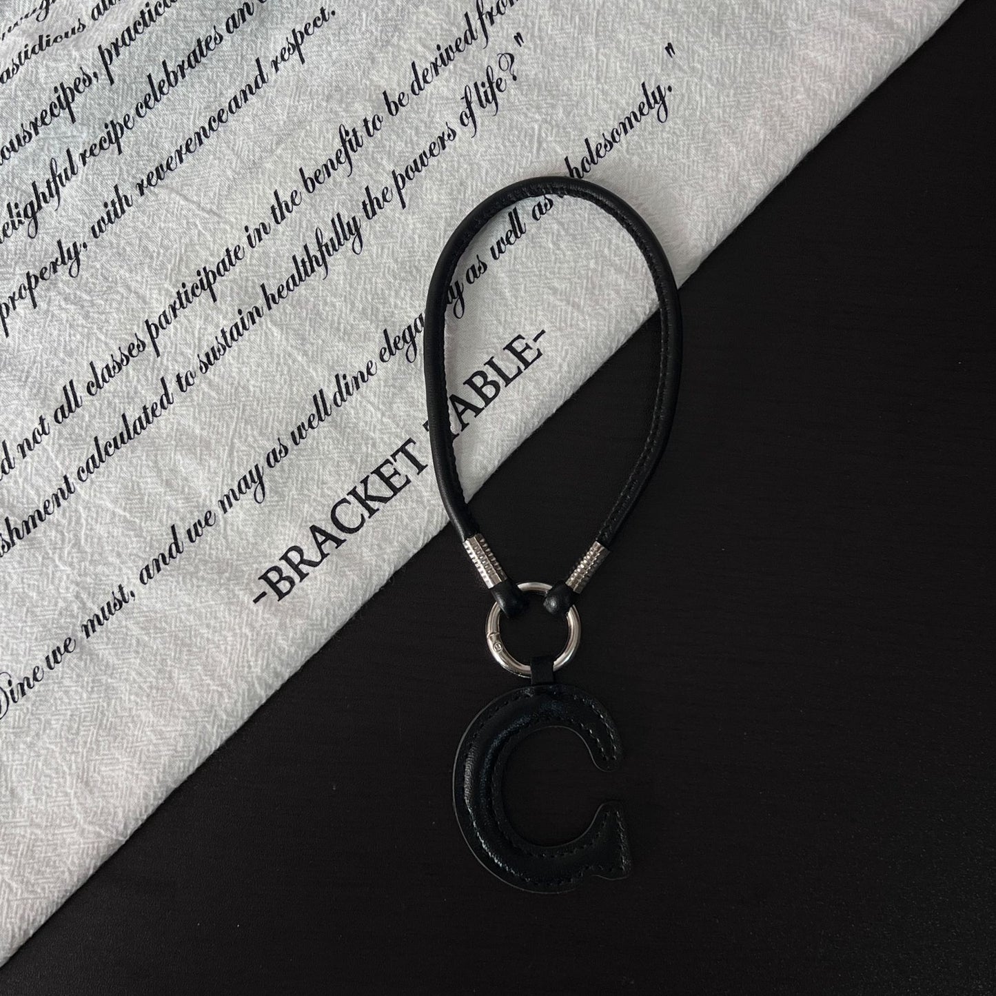 Pastel PU Leather Letter Lanyard Keychain
