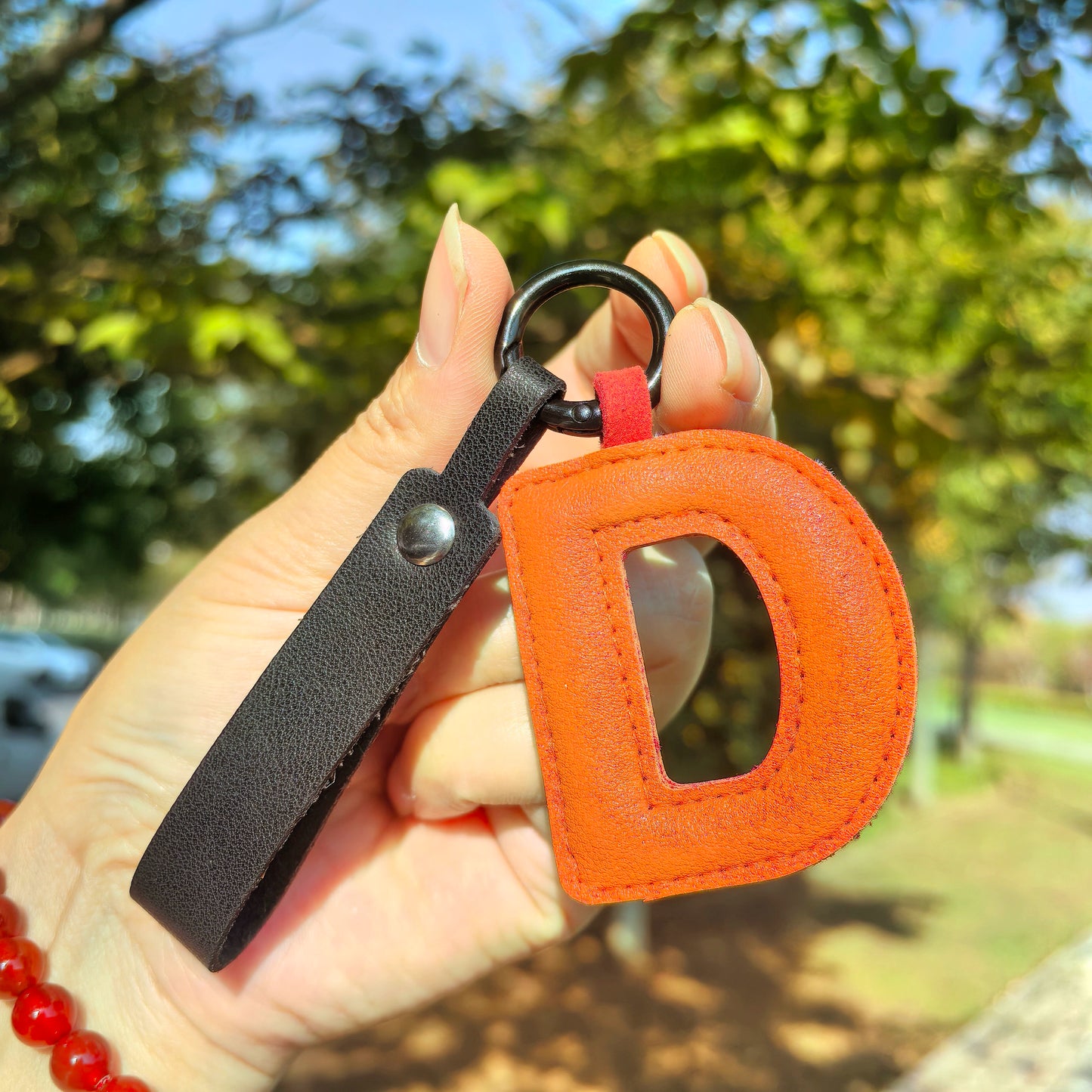 Vegan Leather Initial Bag Charm