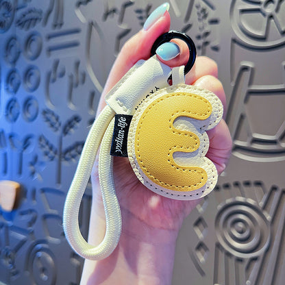 Minimalist Vegan Leather Letter Keychain