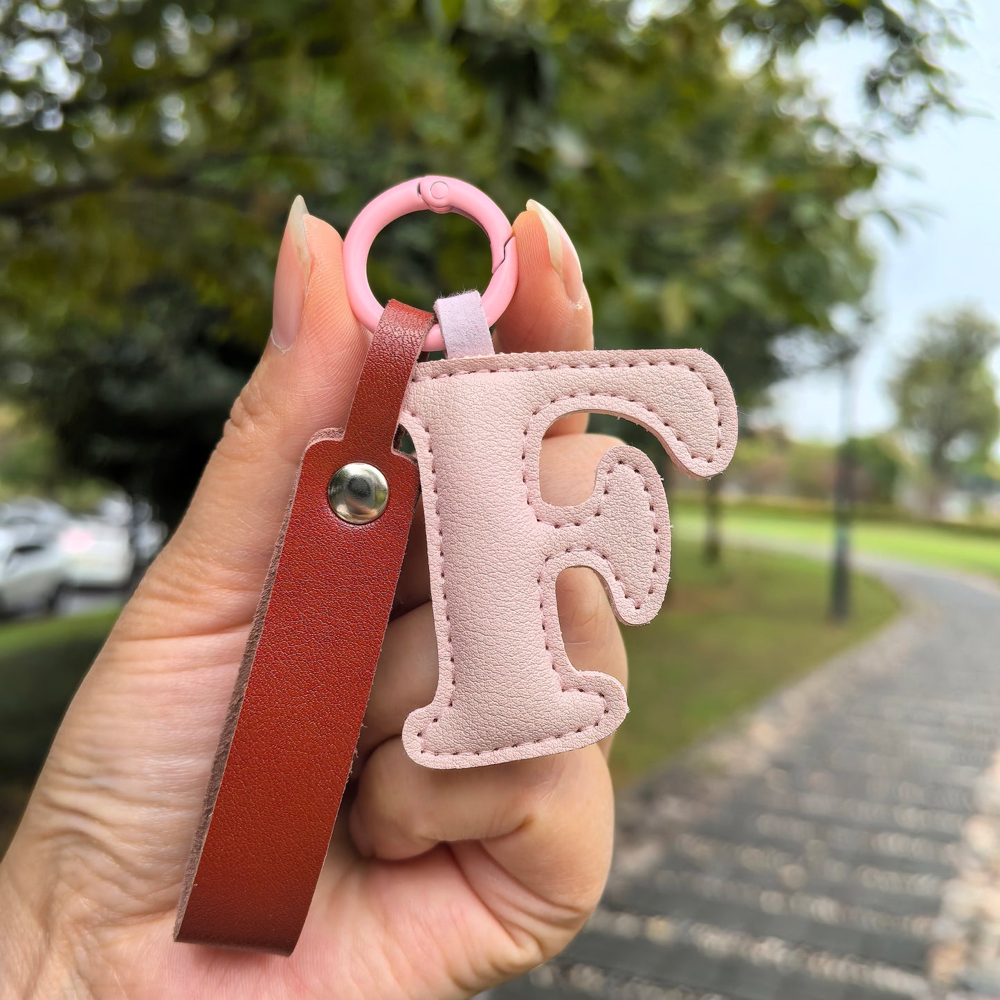 Vegan Leather Initial Bag Charm