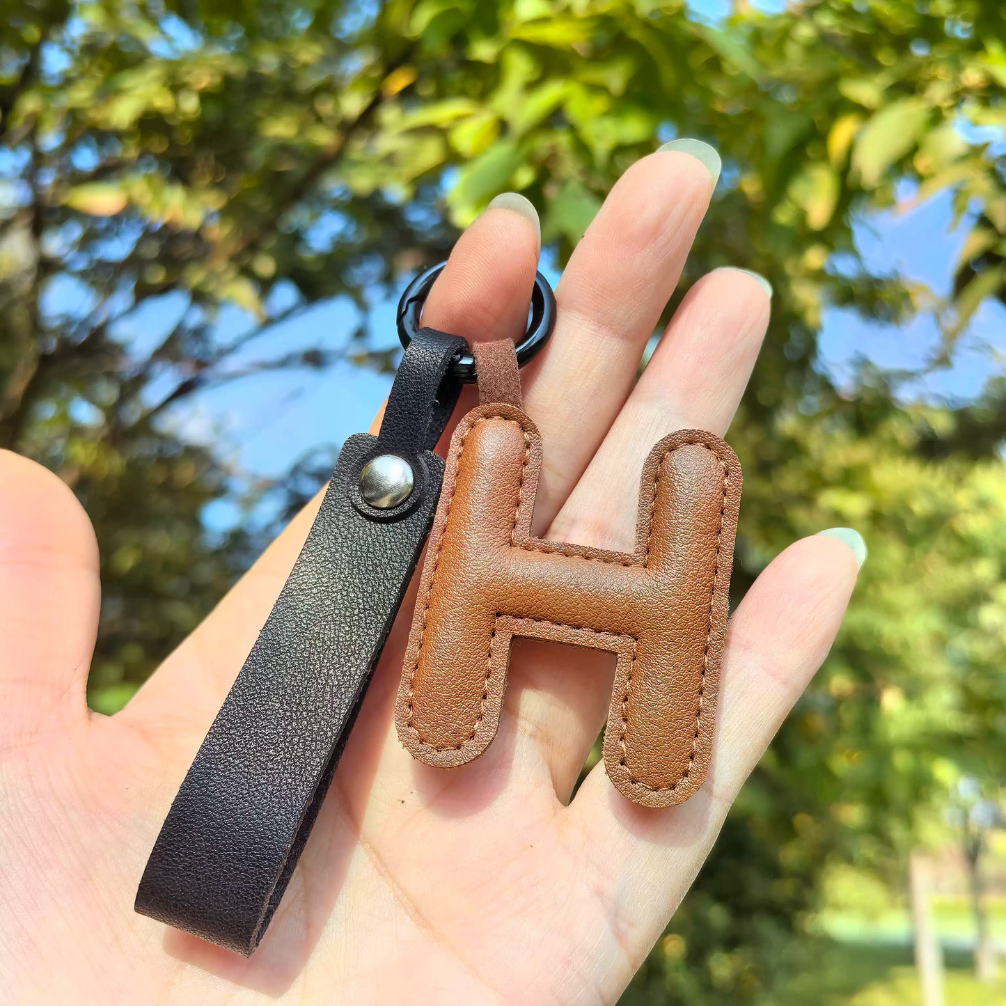 Vegan Leather Initial Bag Charm