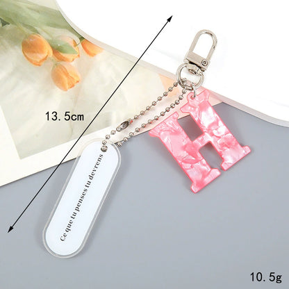 Acrylic Letter Keychain with Inspirational Quote