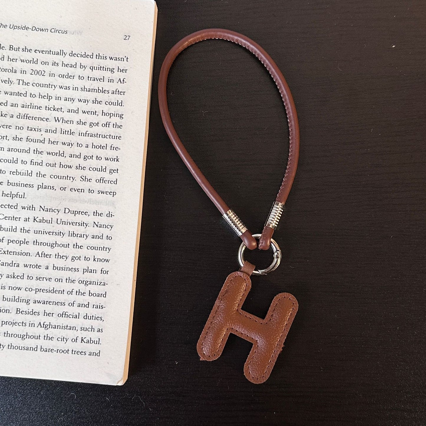 Pastel PU Leather Letter Lanyard Keychain