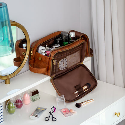 Personalize Vegan Leather Toiletry Bag for Men
