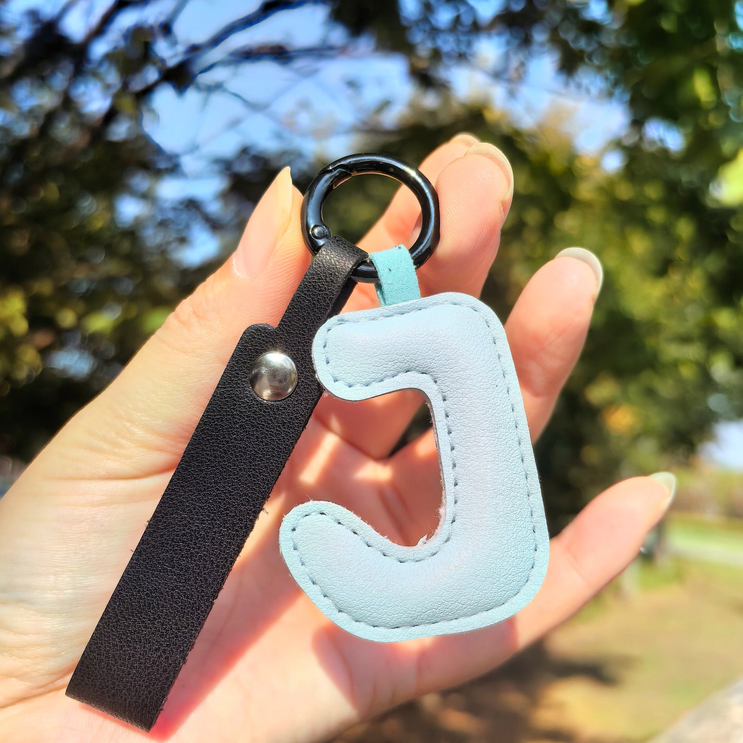 Vegan Leather Initial Bag Charm