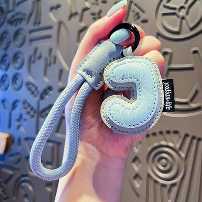 Minimalist Vegan Leather Letter Keychain