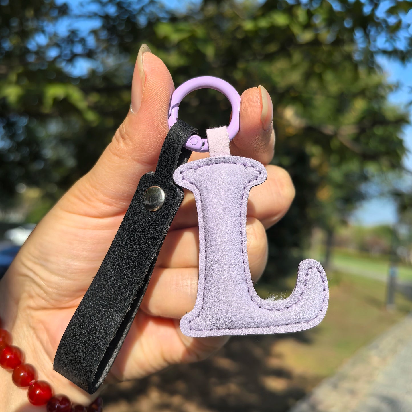 Vegan Leather Initial Bag Charm