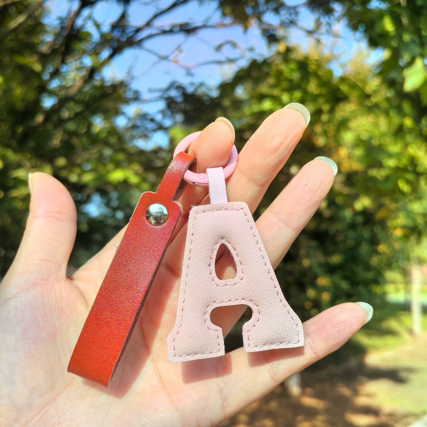 Vegan Leather Initial Bag Charm
