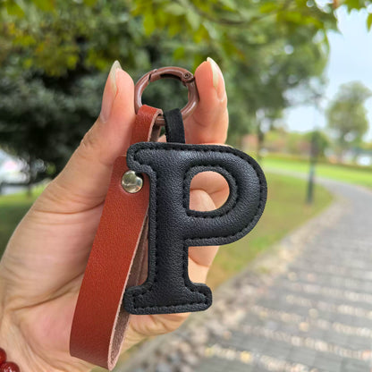 Vegan Leather Initial Bag Charm