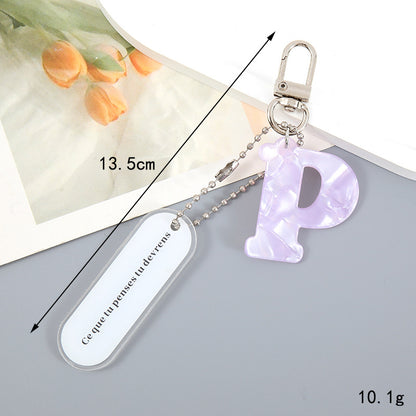 Acrylic Letter Keychain with Inspirational Quote