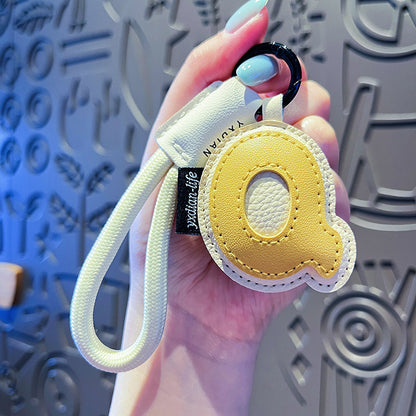 Minimalist Vegan Leather Letter Keychain