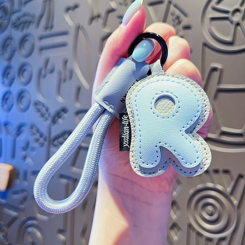 Minimalist Vegan Leather Letter Keychain
