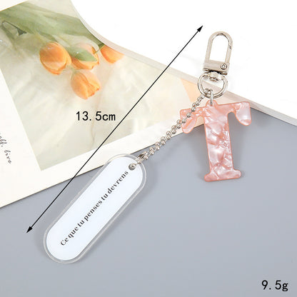 Acrylic Letter Keychain with Inspirational Quote
