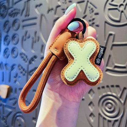 Minimalist Vegan Leather Letter Keychain