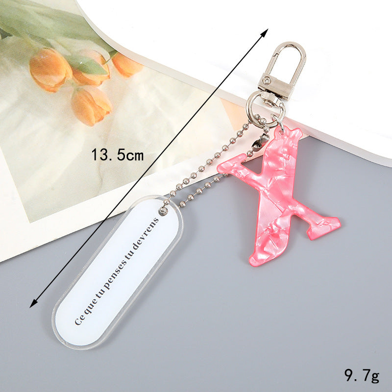 Acrylic Letter Keychain with Inspirational Quote