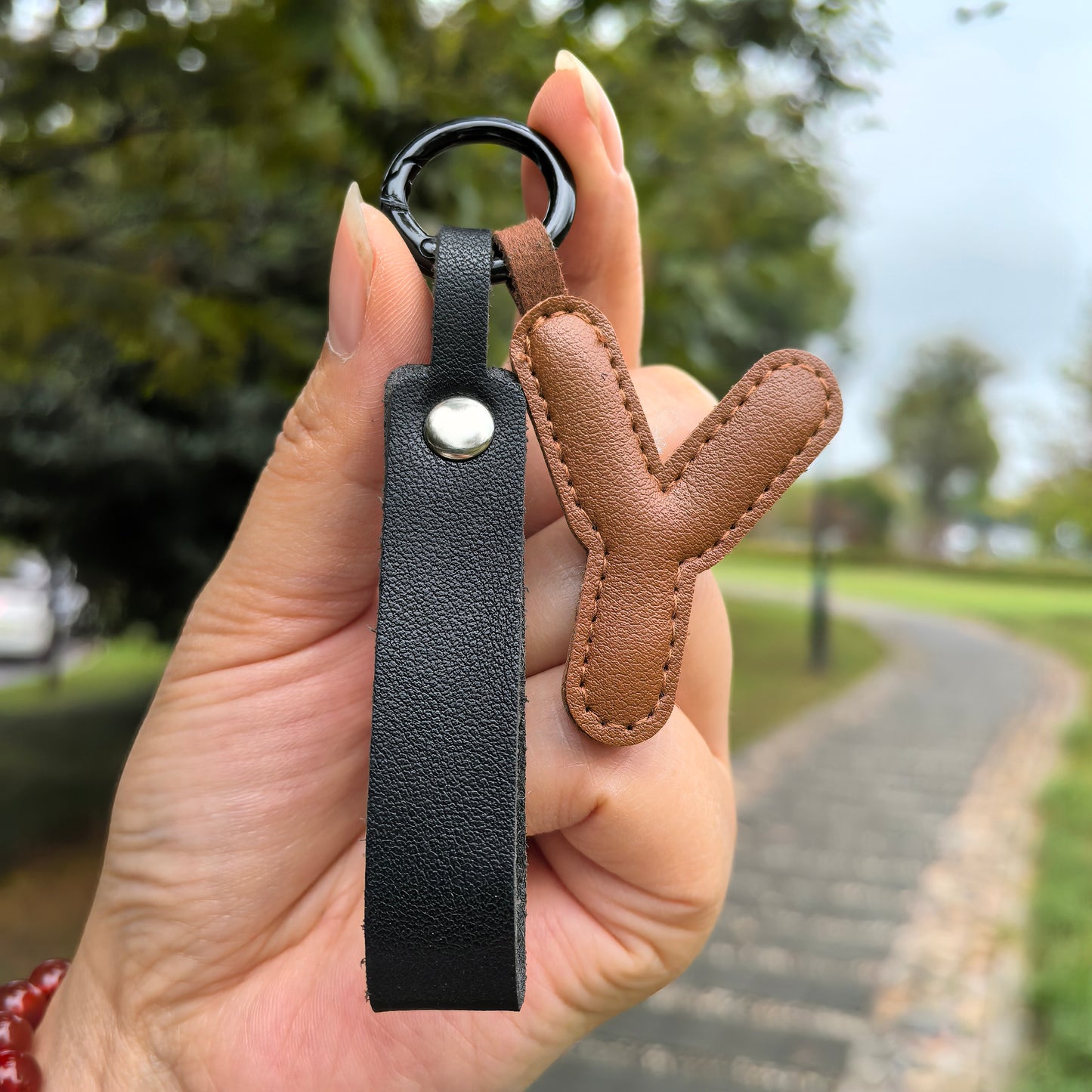Vegan Leather Initial Bag Charm