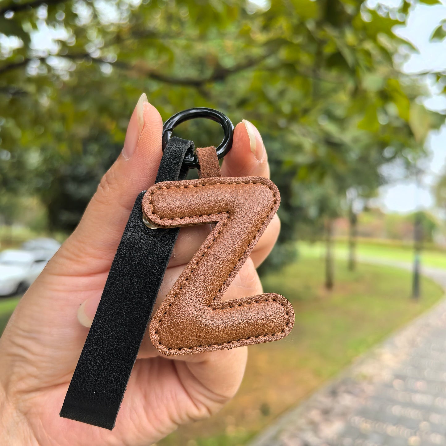 Vegan Leather Initial Bag Charm