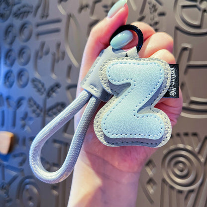 Minimalist Vegan Leather Letter Keychain