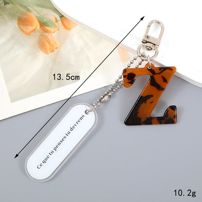 Acrylic Letter Keychain with Inspirational Quote