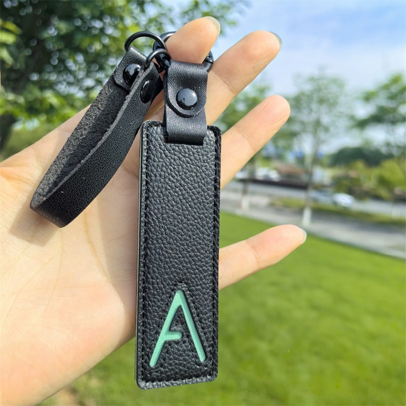 Minimalist Vegan Leather Letter Keychain