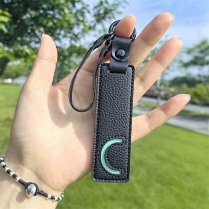 Minimalist Vegan Leather Letter Keychain