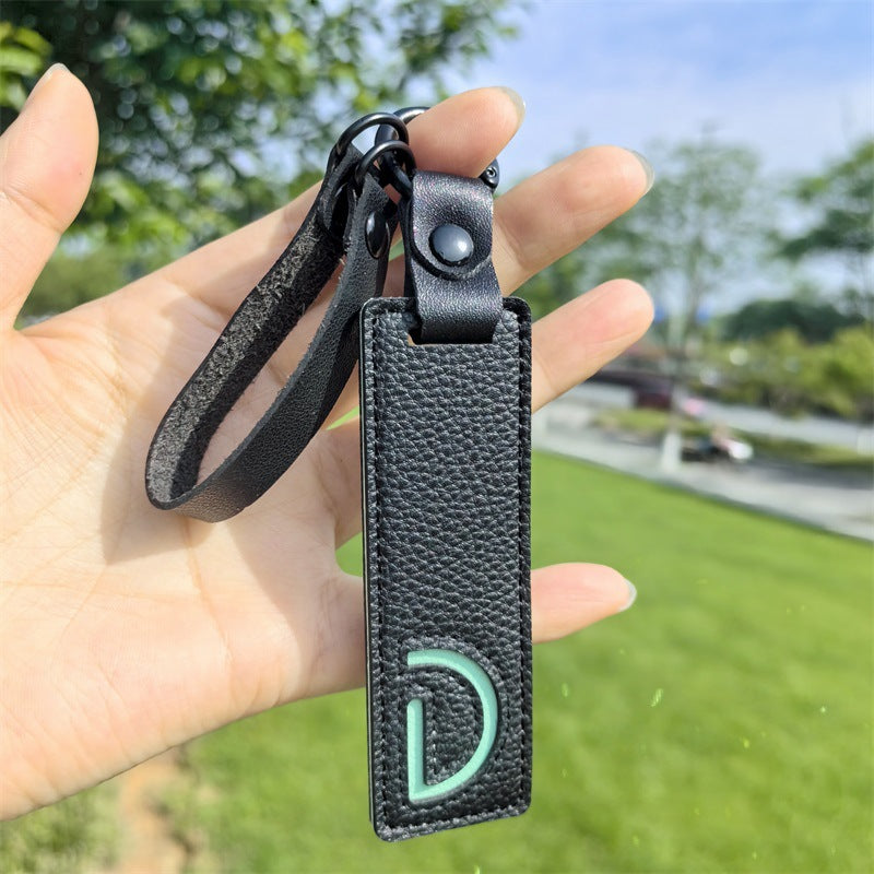 Minimalist Vegan Leather Letter Keychain