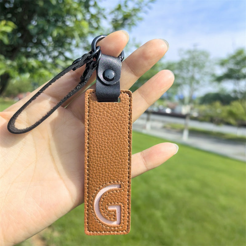 Minimalist Vegan Leather Letter Keychain