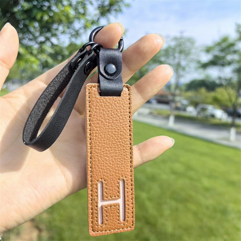 Minimalist Vegan Leather Letter Keychain