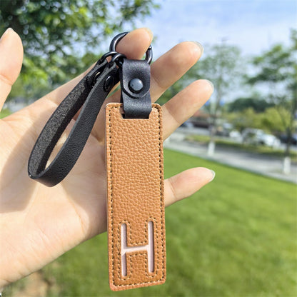 Minimalist Vegan Leather Letter Keychain