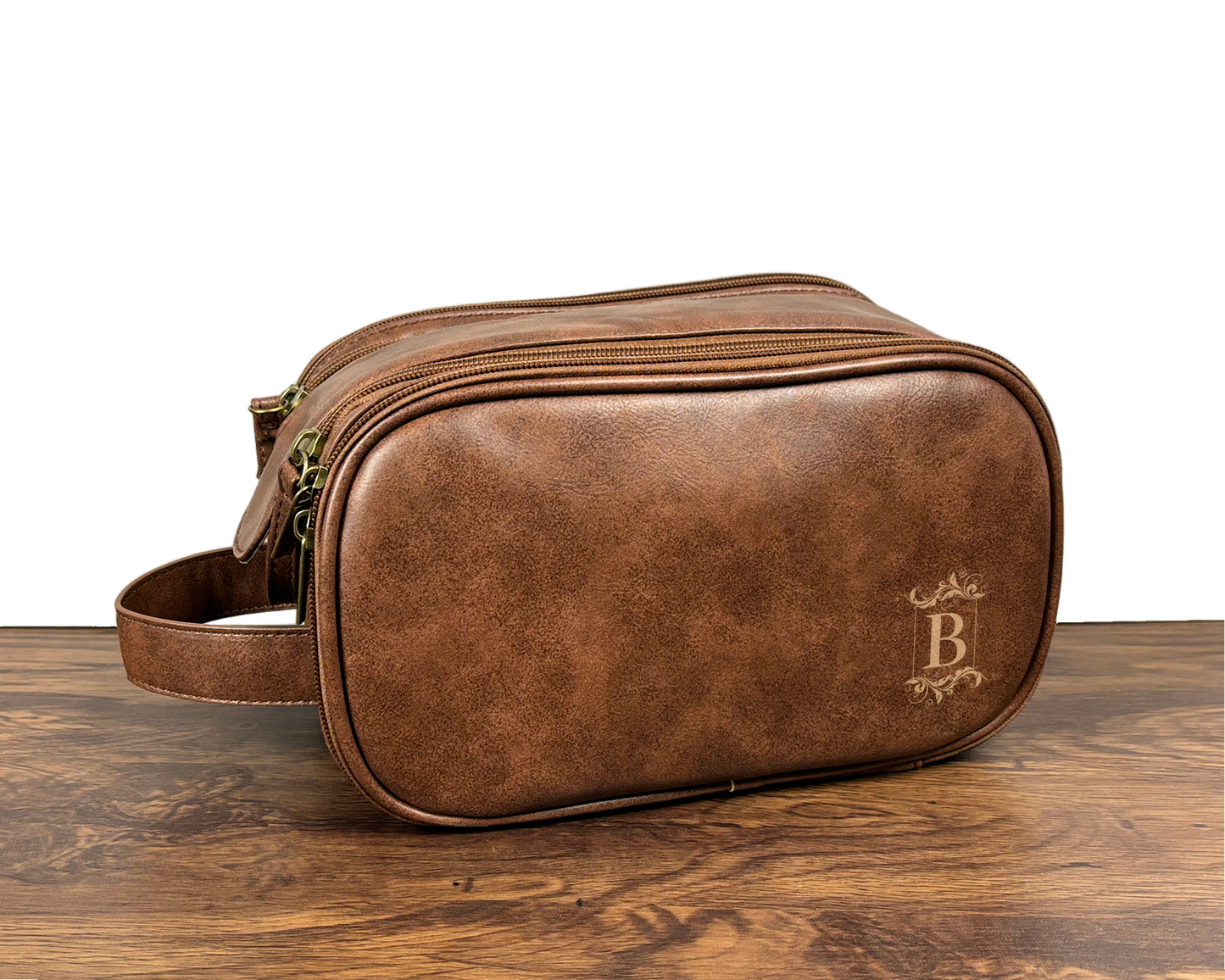 Personalize Vegan Leather Toiletry Bag for Men