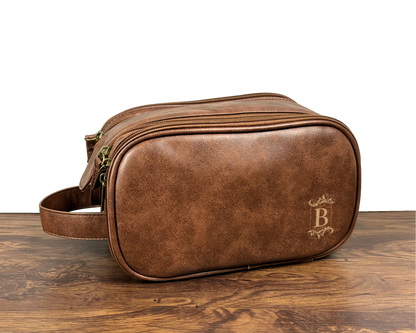 Personalize Vegan Leather Toiletry Bag for Men