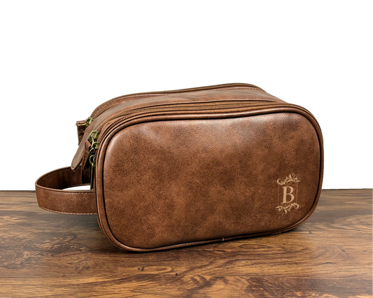 Personalize Vegan Leather Toiletry Bag for Men