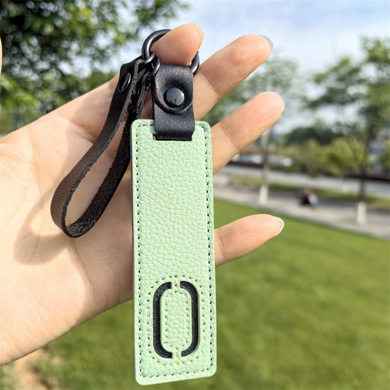 Minimalist Vegan Leather Letter Keychain