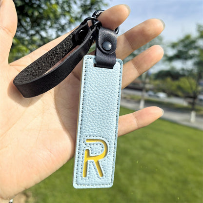 Minimalist Vegan Leather Letter Keychain
