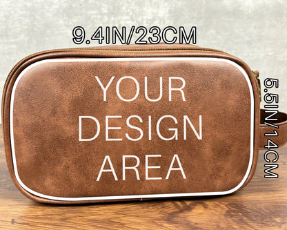 Personalize Vegan Leather Toiletry Bag for Men