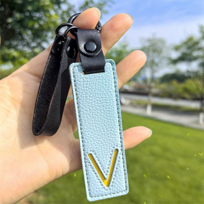 Minimalist Vegan Leather Letter Keychain